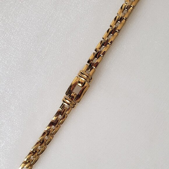 1980-S NINA RICCI SIGNED VINTAGE GOLD TONE CHAIN BRACELET. - Picture 5 of 6